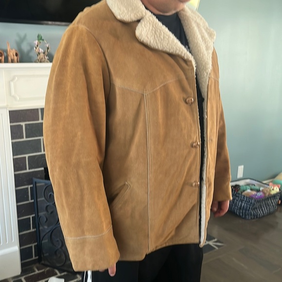 Vintage 70's Suede Sherpa lined Ranchers/Yellowstone Coat/Jacket -Oakton - Picture 8 of 17